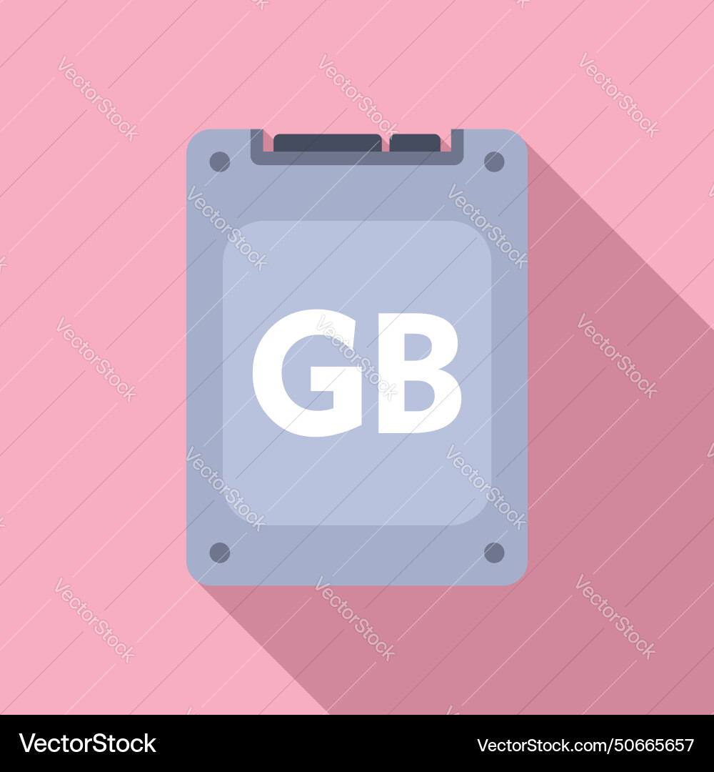 Ssd disk icon flat solid machine memory Ssd disk icon flat solid machine memory vector image