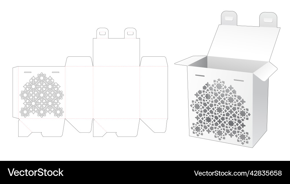 2 locked points packaging with stenciled pattern vector image