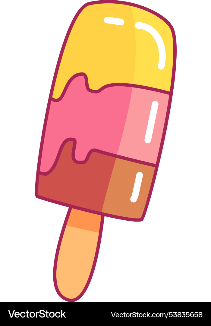 A playful popsicle features distinct layers A playful popsicle features distinct layers vector image