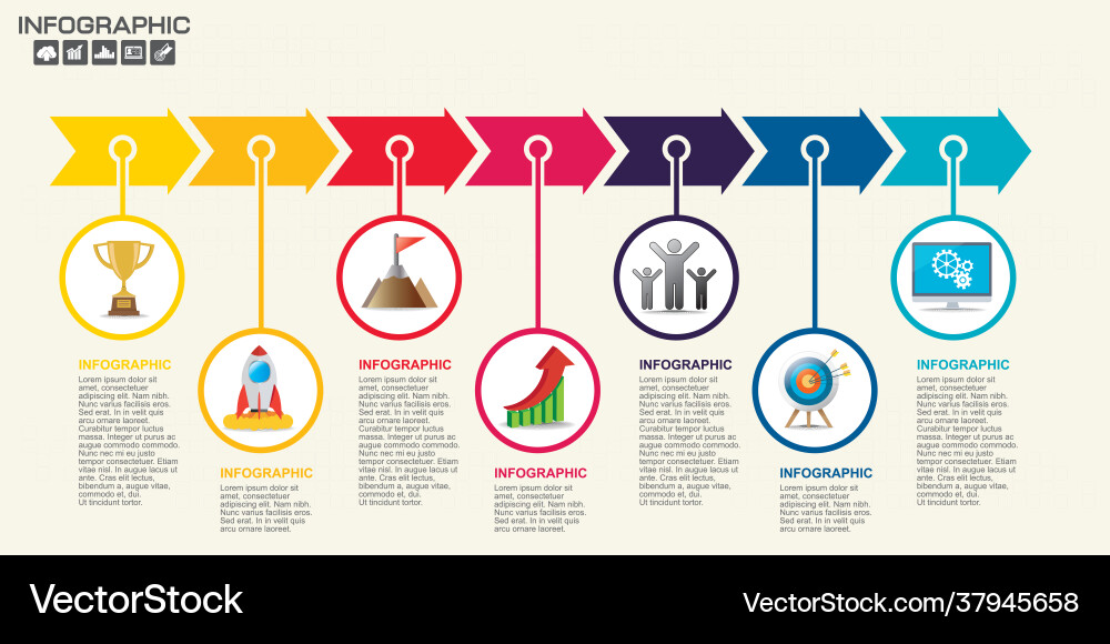 Arrow Data Flow Template vector image