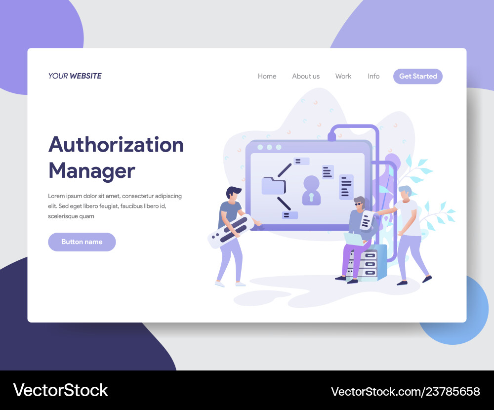 Authorization manager concep Royalty Free Vector Image
