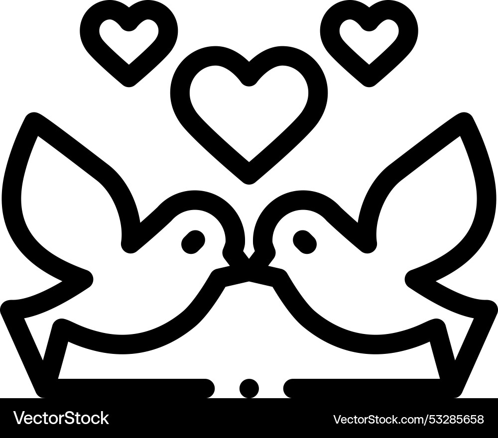 Doves icon thin linear style design isolated Doves icon thin linear style design isolated vector image