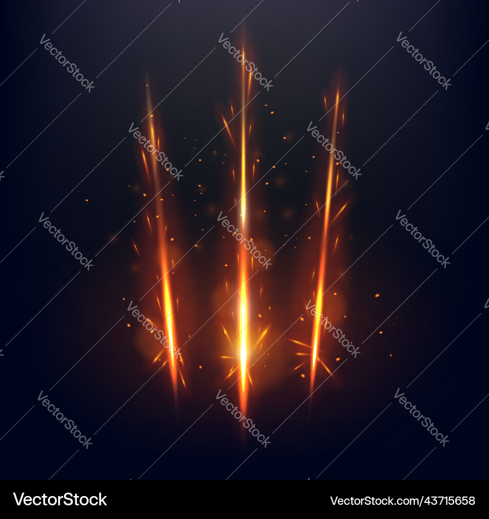 Fiery claw marks and scratches glow traces Fiery claw marks and scratches glow traces Vector Image