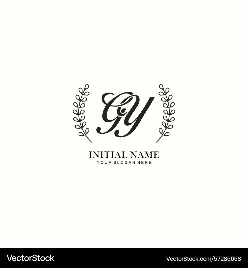 Gy initial logo templates with botanical elements Gy initial logo templates with botanical elements Vector Image