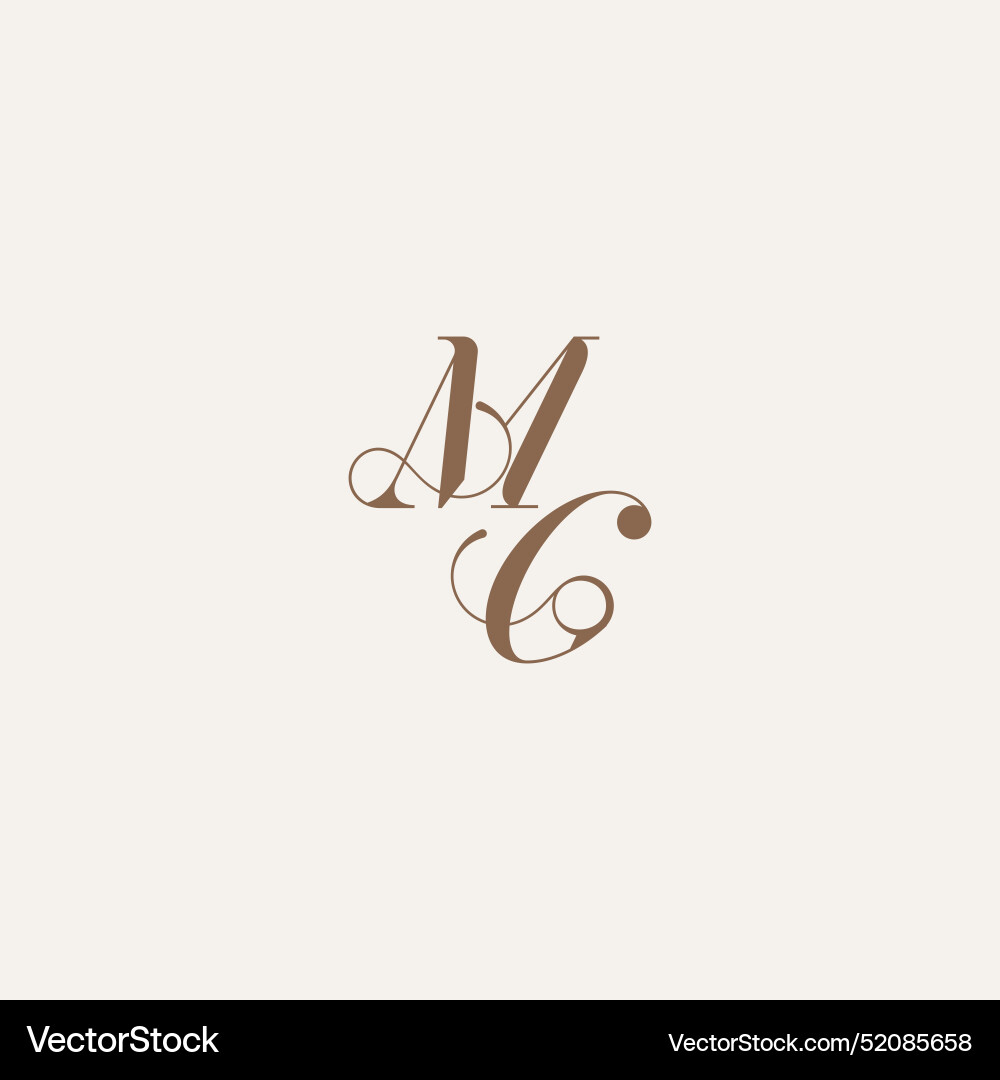 Initial monogram logo wedding concept design Vector Image