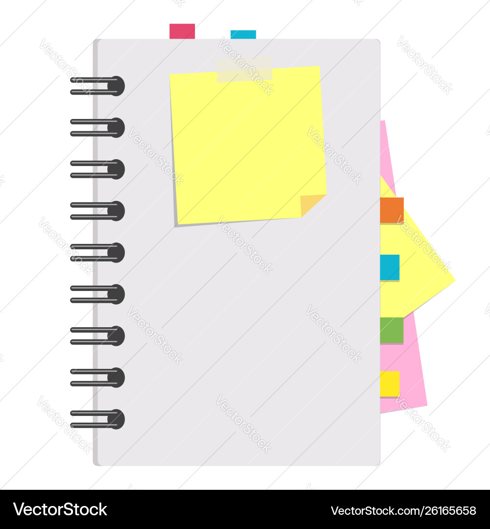Open notepad with clean sheets on a spiral Vector Image