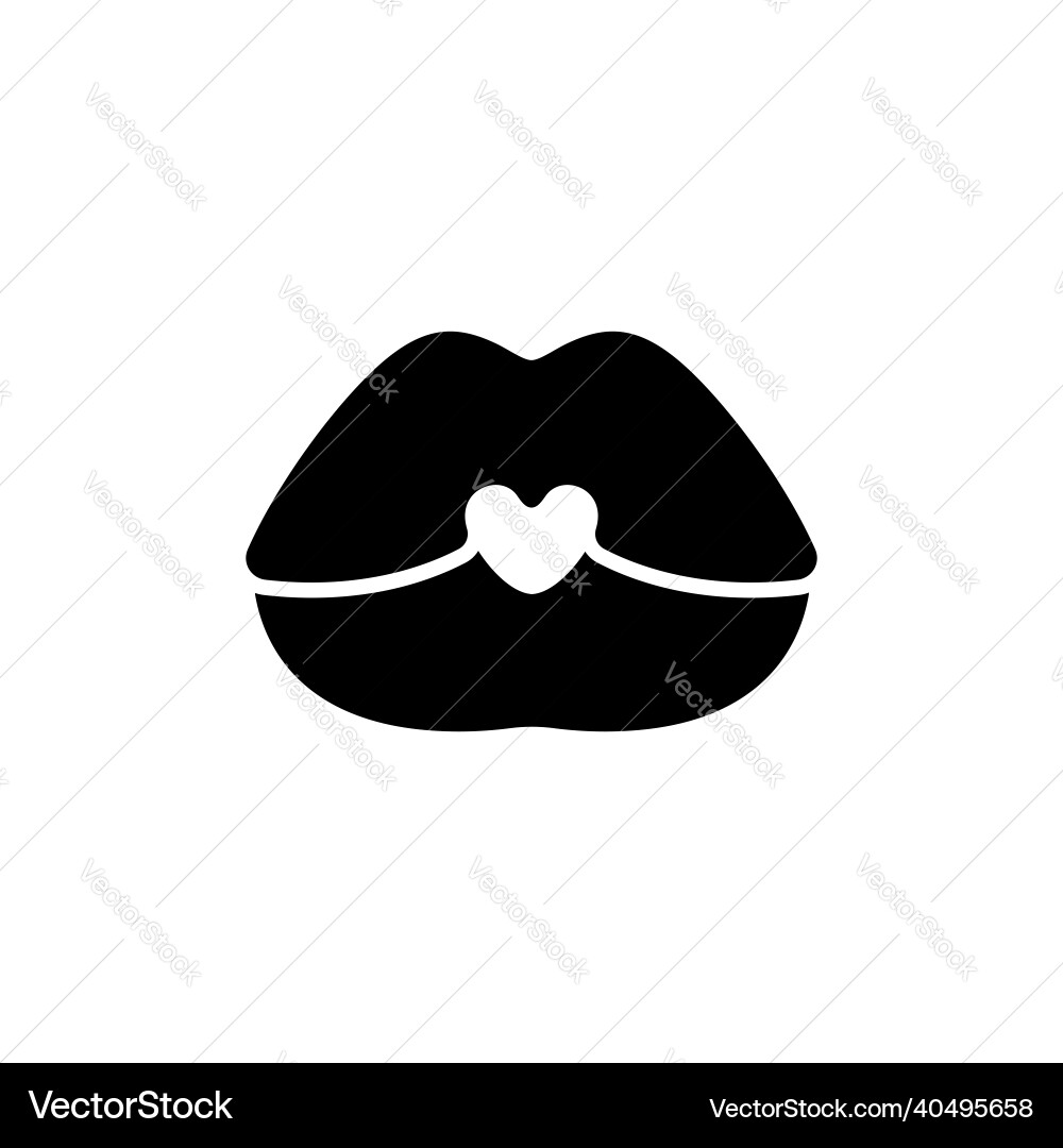 Schönheit Lippen weiblichen Mund mit Herz Schönheit Lippen weiblichen Mund mit Herz vektorbild