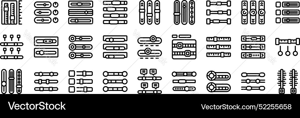 Scrollbar icons set collection of linear adjuster Scrollbar icons set collection of linear adjuster vector image