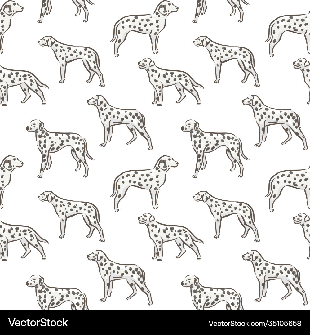 Süße Hund dalmatian Rasse Pedigree nahtloses Muster Süße Hund dalmatian Rasse Pedigree nahtloses Muster vektorbild