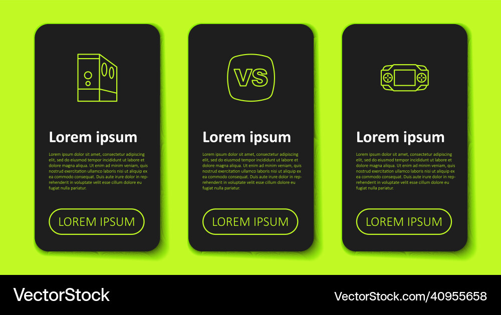 Set line case of computer vs versus battle Vector Image
