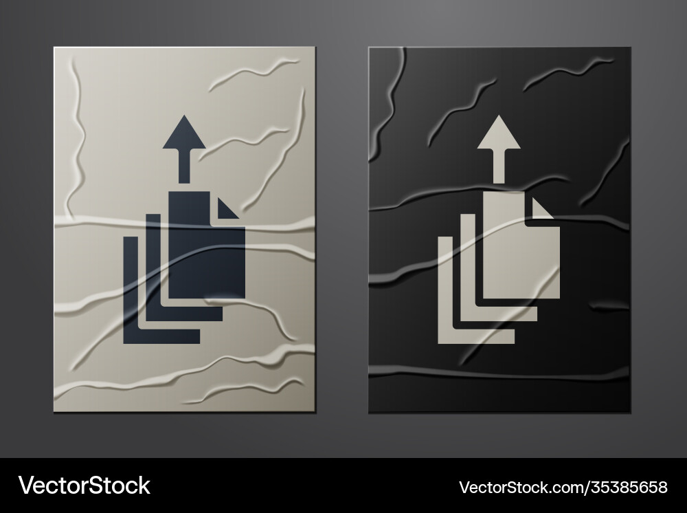 White data export icon isolated on crumpled paper White data export icon isolated on crumpled paper Vector Image