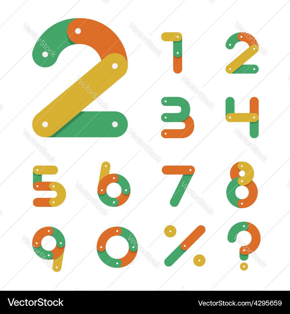 Bicycle chain number set in flat design Vector Image
