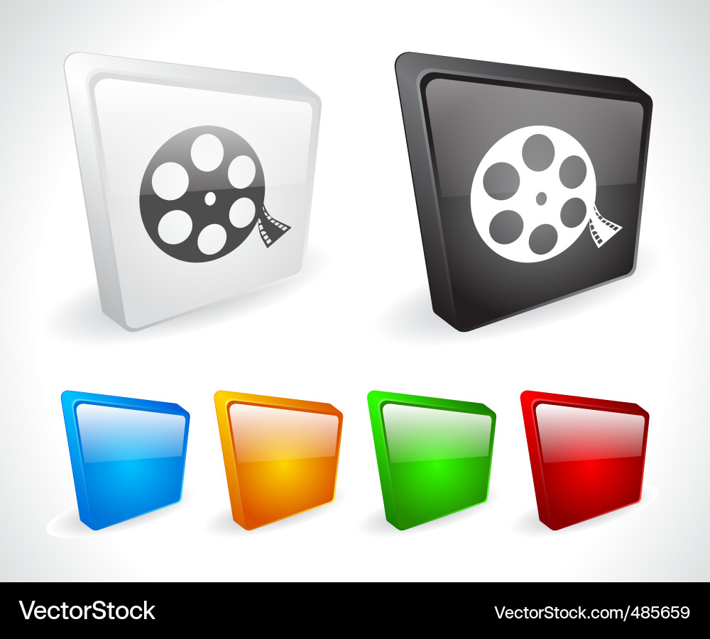 Color 3d buttons for web Vector Image