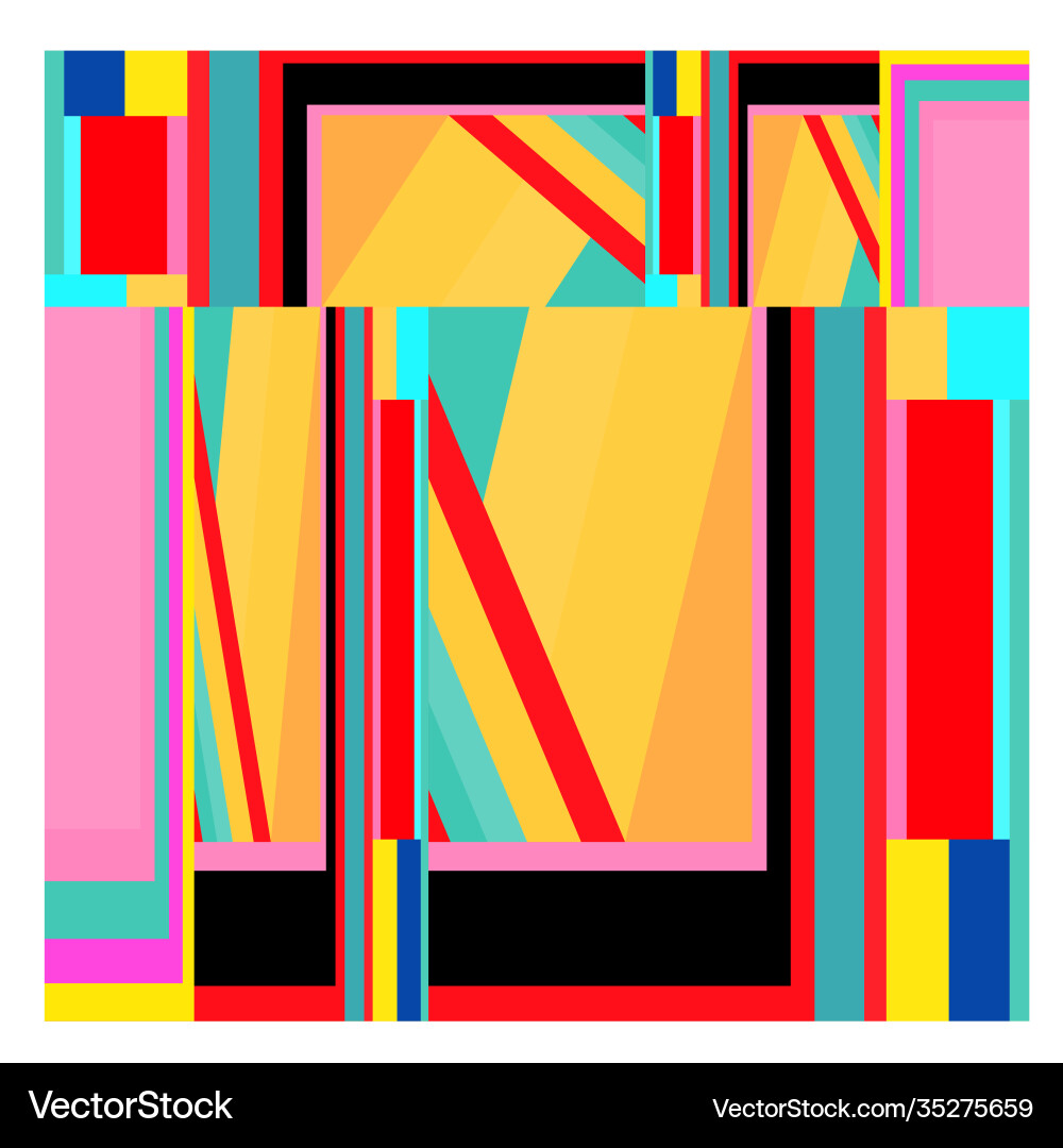 Colorful geometric and curve background pattern Vector Image