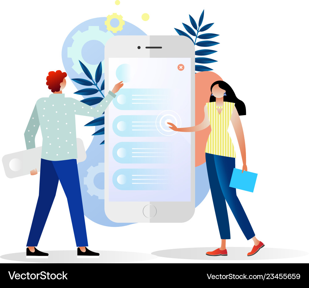 Concept of apps design ui teamwork vector image