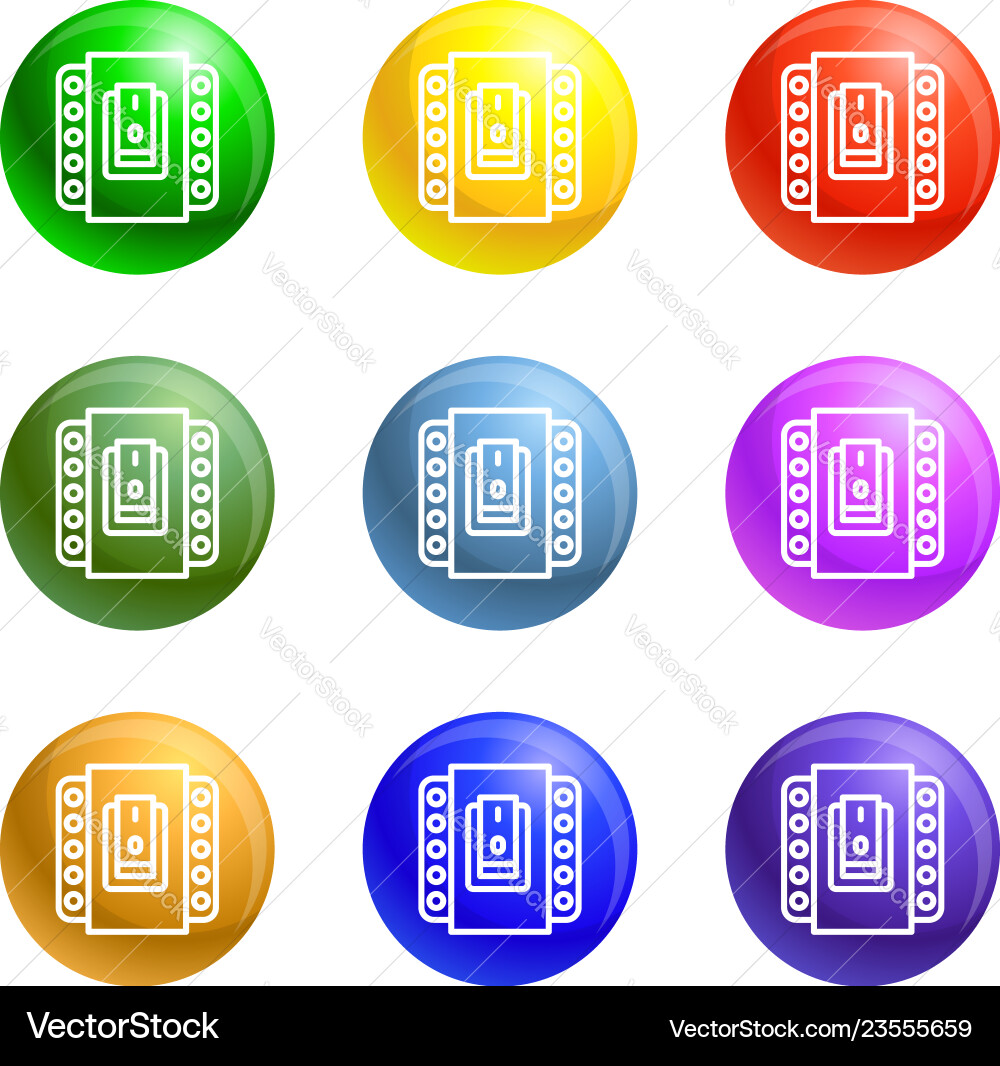 Electric switch icons set Electric switch icons set vector image