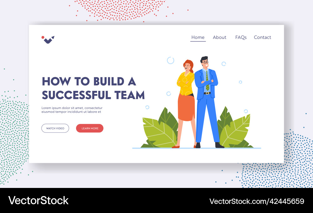How to build successful team landing page template Vector Image