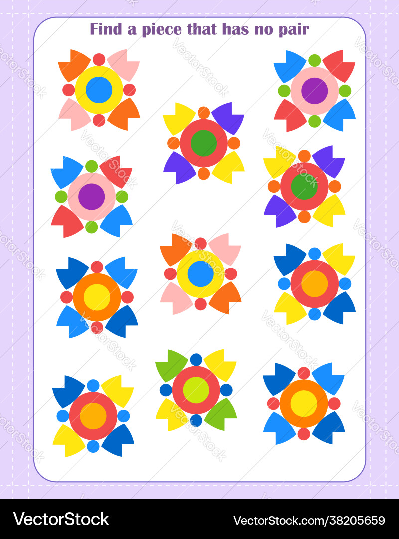 Logic game for children find which shape is unpa Vector Image