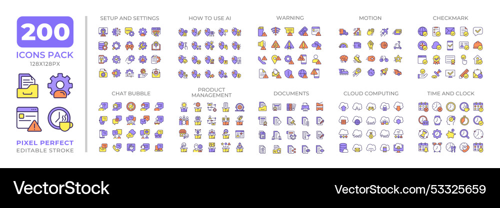 Modern computer technology colorful icons set Modern computer technology colorful icons set vector image