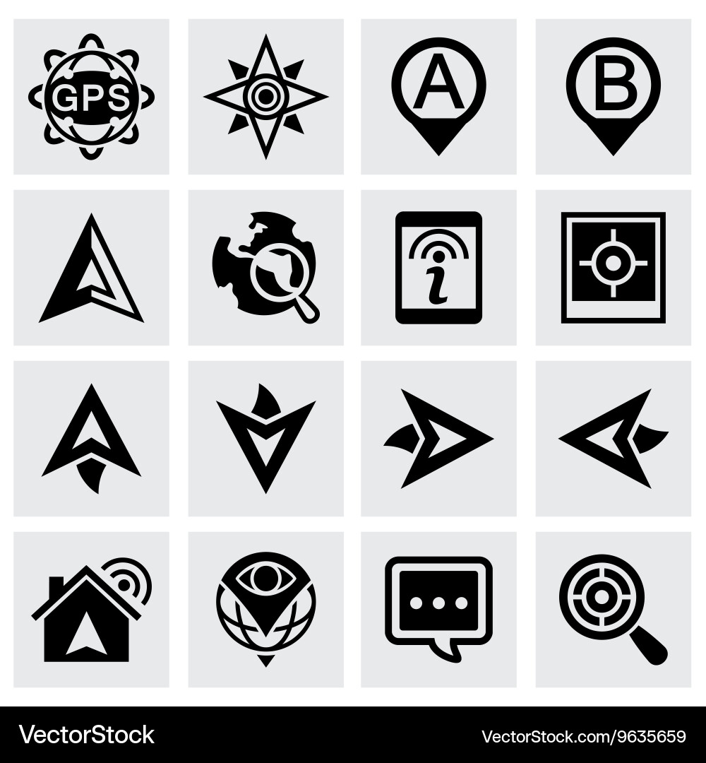 Navigation icon set vector image