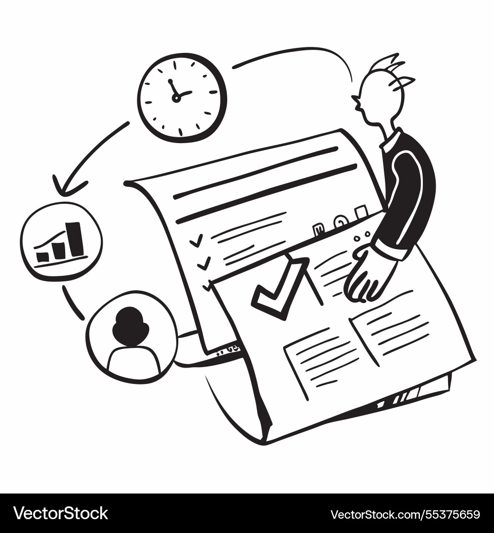 Project manager with delayed report Project manager with delayed report Vector Image