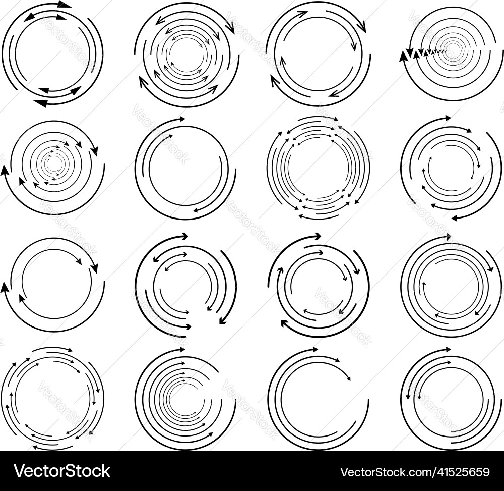 Random circular cycle arrow element spiral Vector Image