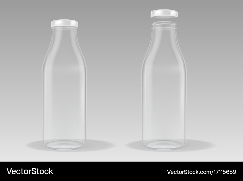 Realistic transparent closed and open empty vector image