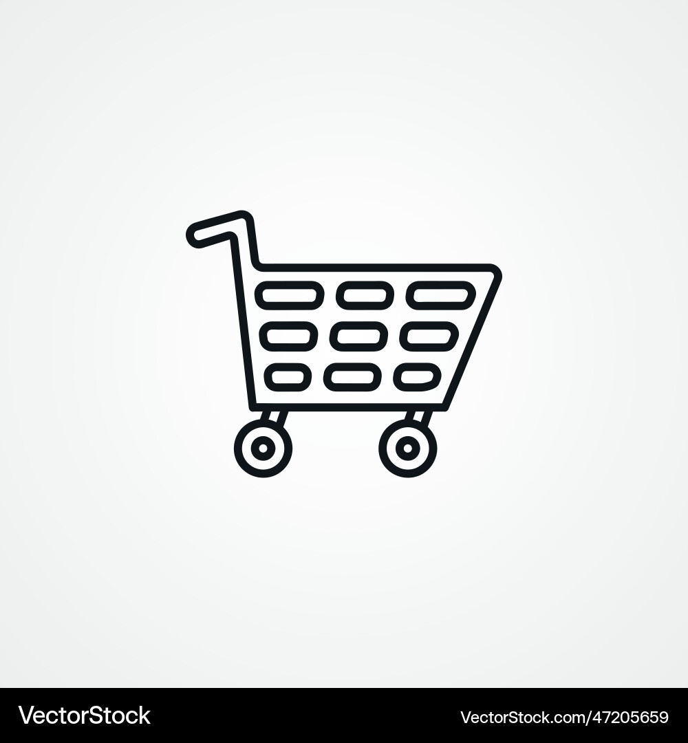 Shopping cart line icon web linear Shopping cart line icon web linear Vector Image