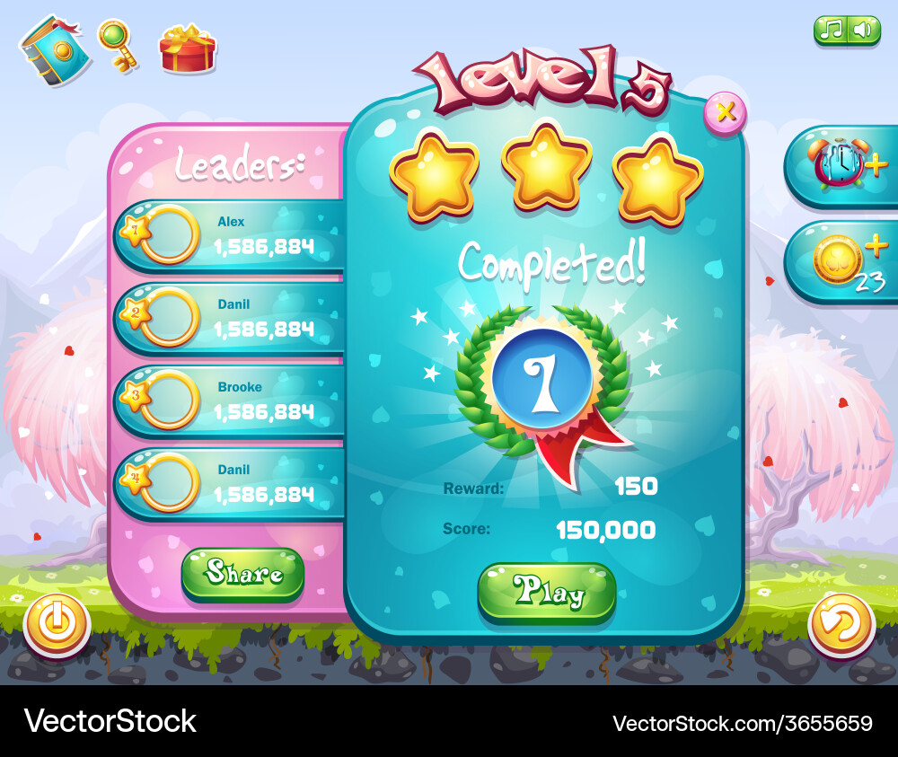 Valentine's Day Game Window Vector Image