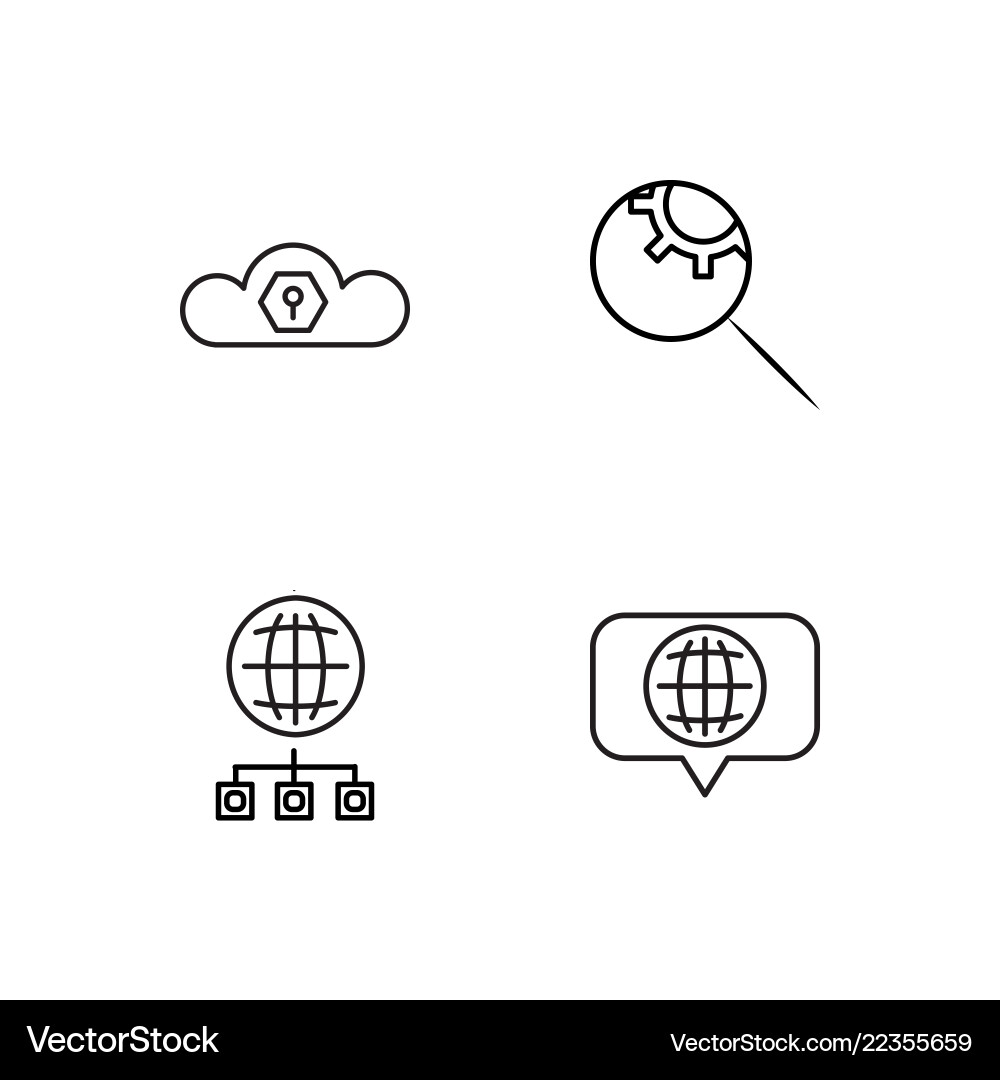 Web simple outlined icons set Web simple outlined icons set Vector Image