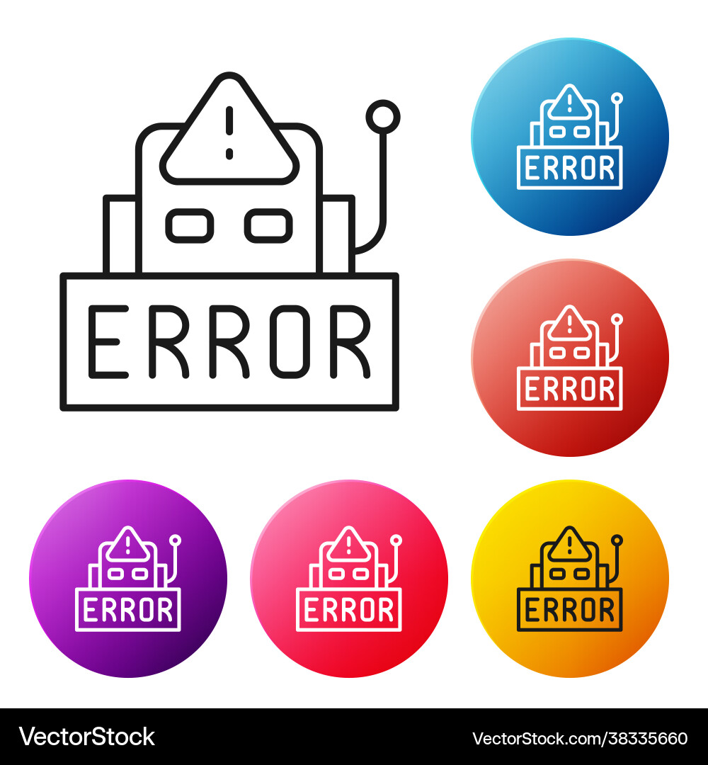 Black line error in operation program Black line error in operation program Vector Image