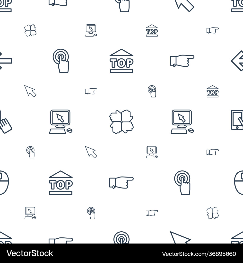 Click icons pattern seamless white background Vector Image