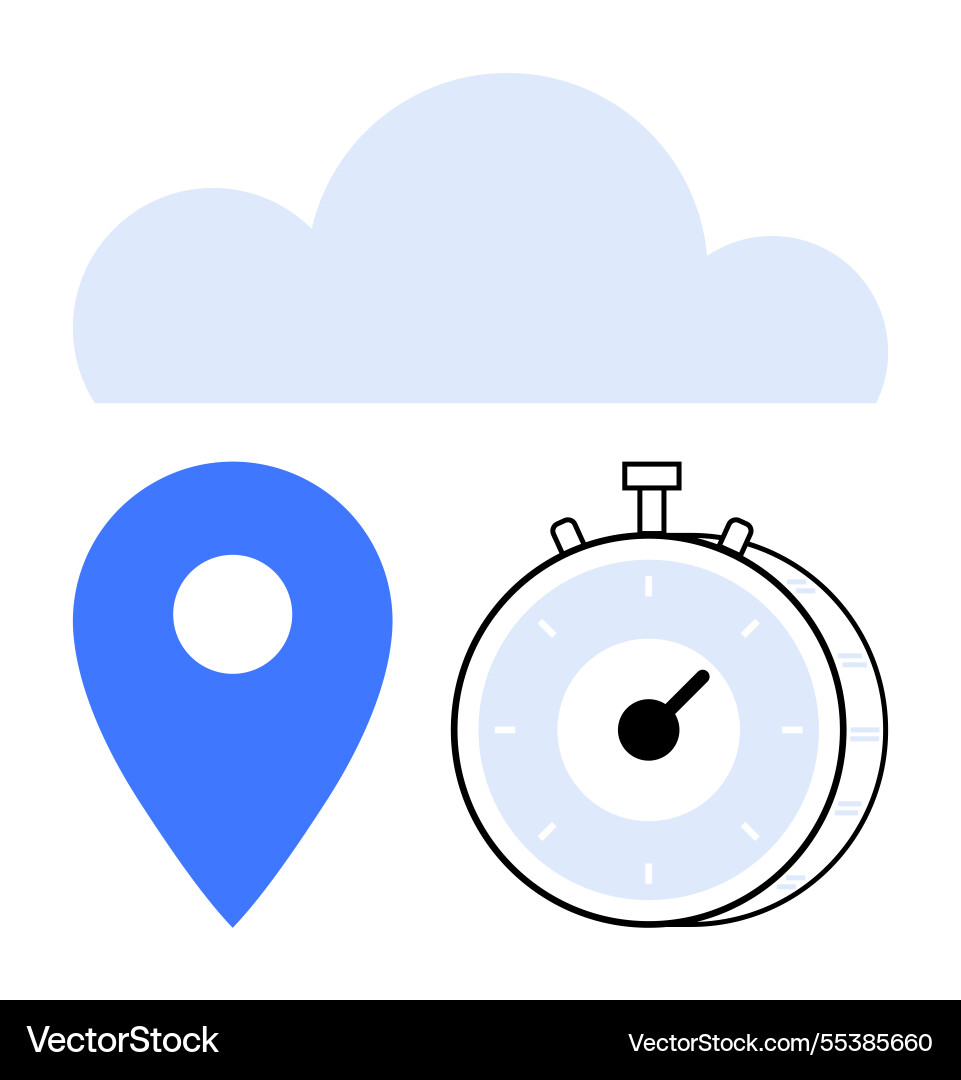 Cloud platform integrating gps location and time Cloud platform integrating gps location and time vector image
