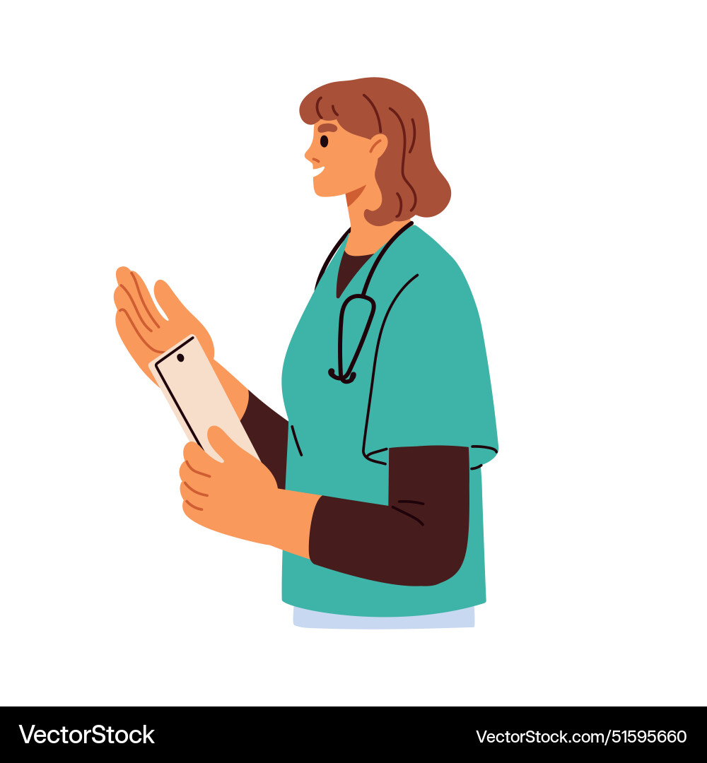 Doctor speaking consulting therapist holding Doctor speaking consulting therapist holding vector image