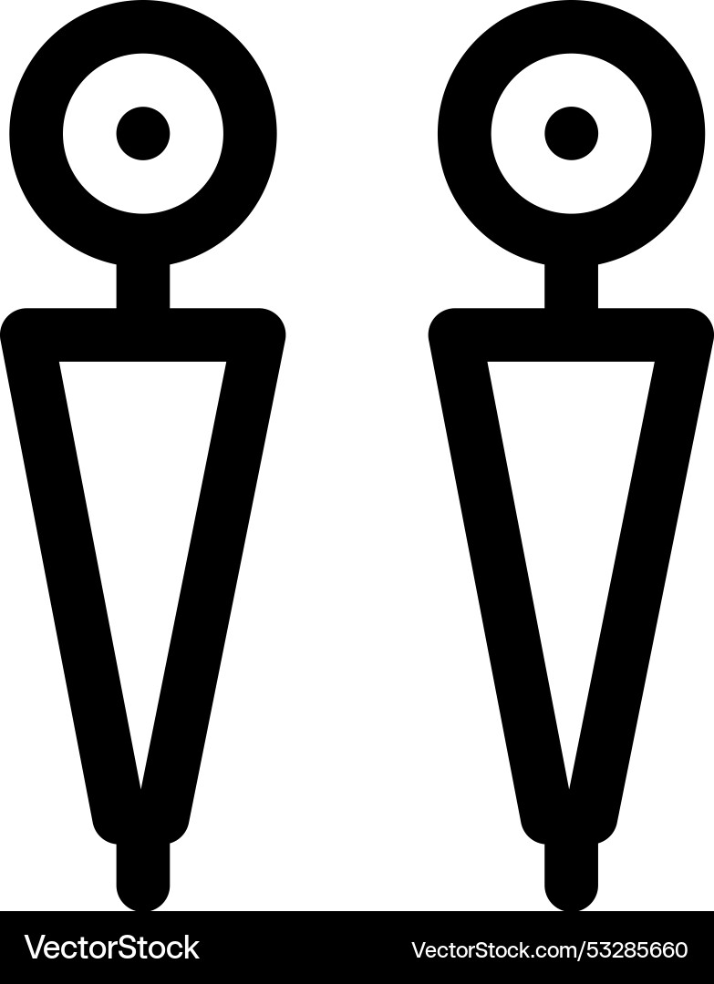 Down indicator icon thin linear style design Down indicator icon thin linear style design vector image