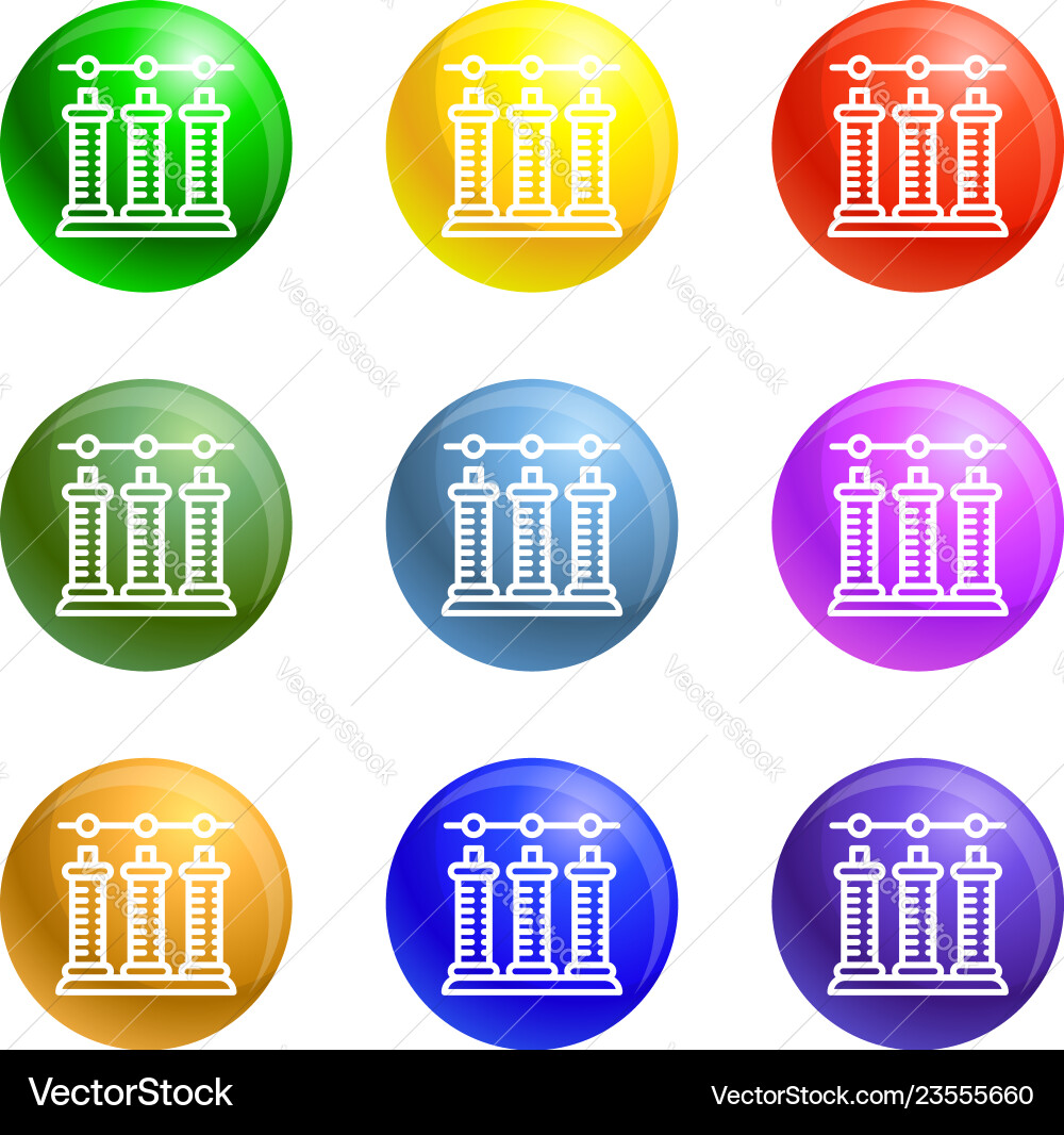 Electric commutator icons set Electric commutator icons set vector image