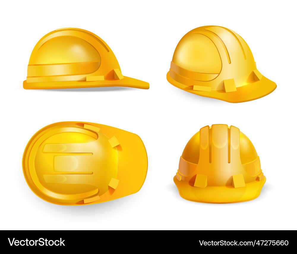 Hard hat realistic composition Royalty Free Vector Image