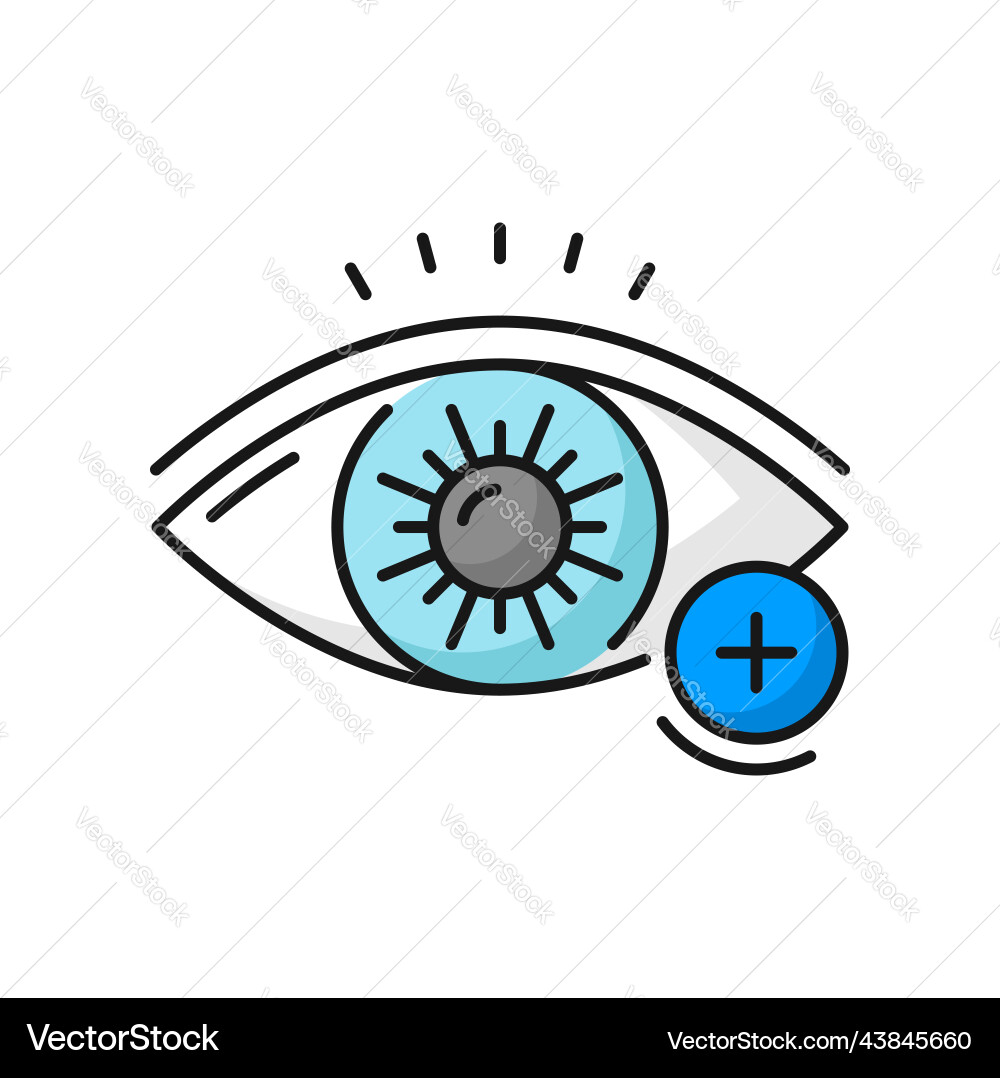 Hyperopia Eye Icon - Long Sight Vector Image
