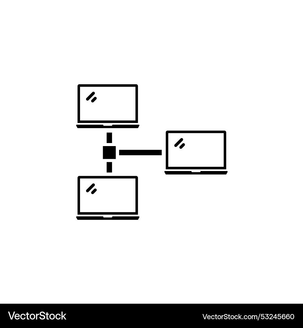 Local computer network lan connect solid flat Local computer network lan connect solid flat vector image