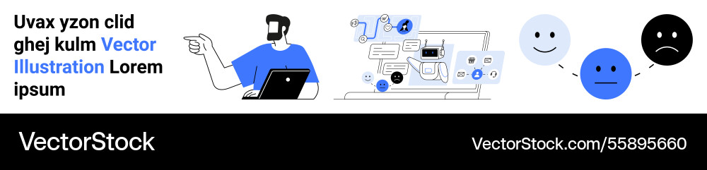 Man explaining analytics dashboard with chat Man explaining analytics dashboard with chat vector image