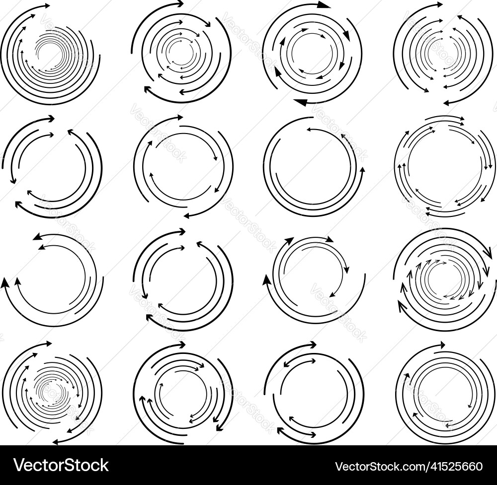 Random circular cycle arrow element spiral Vector Image