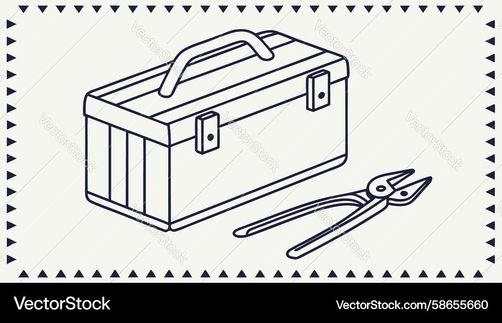 Toolbox with pliers outline basic tool for tasks Vector Image