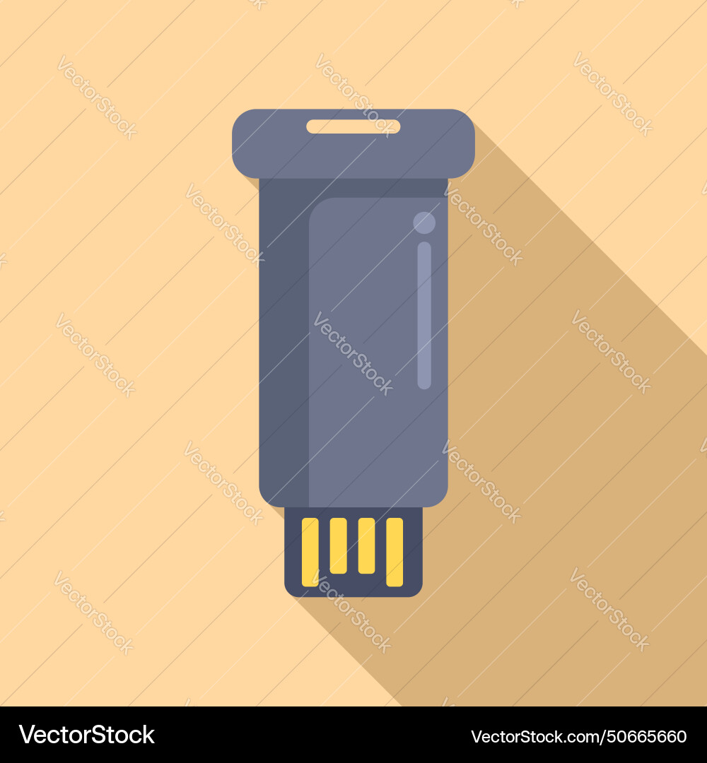 Usb flash memory icon flat machine micro Usb flash memory icon flat machine micro vector image