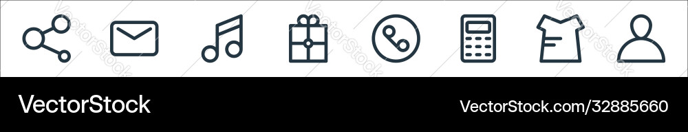 User interface line icons linear set quality User interface line icons linear set quality Vector Image
