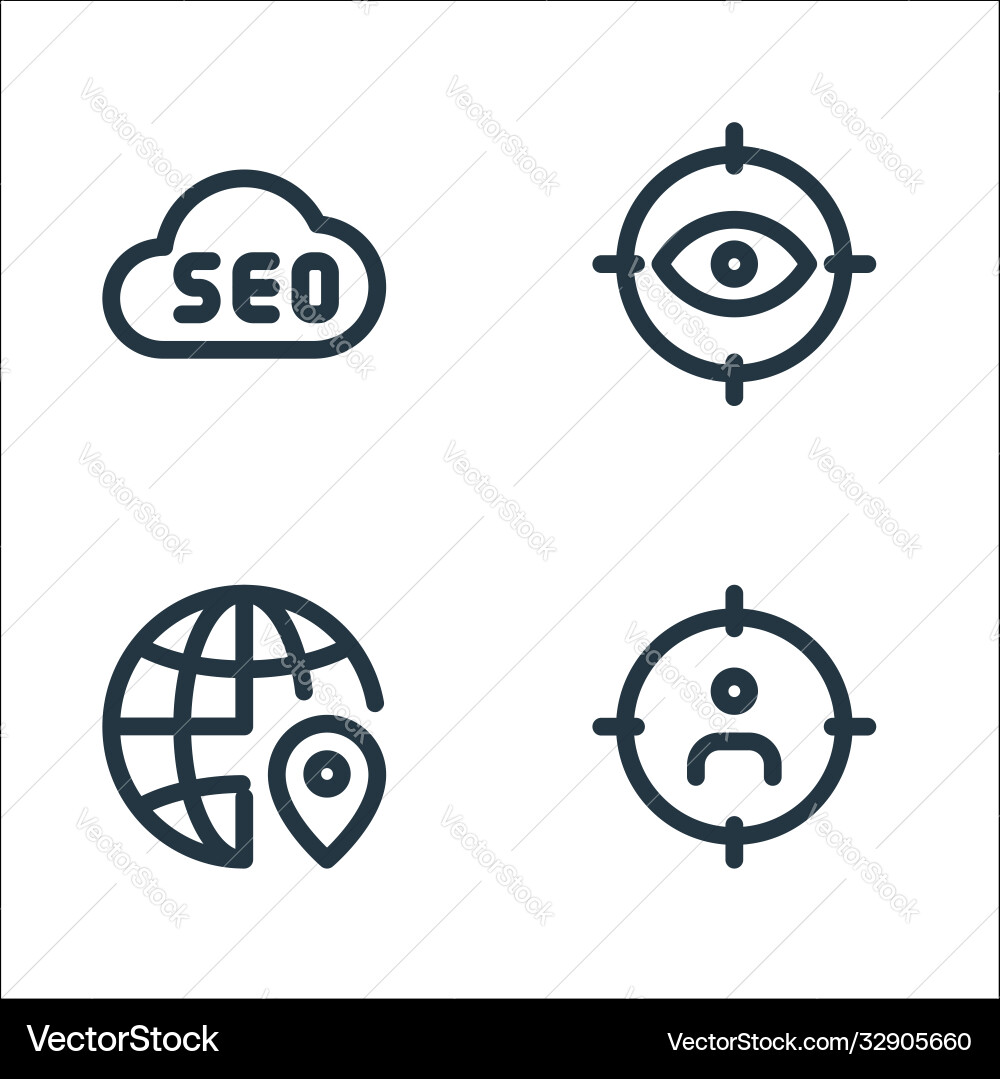 Web apps seo line icons linear set quality Vector Image