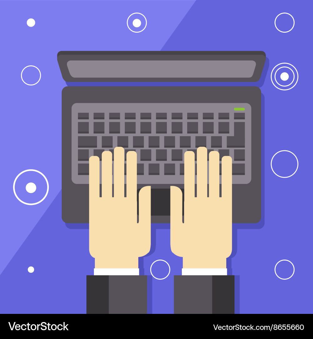 Working on lap top Vector Image