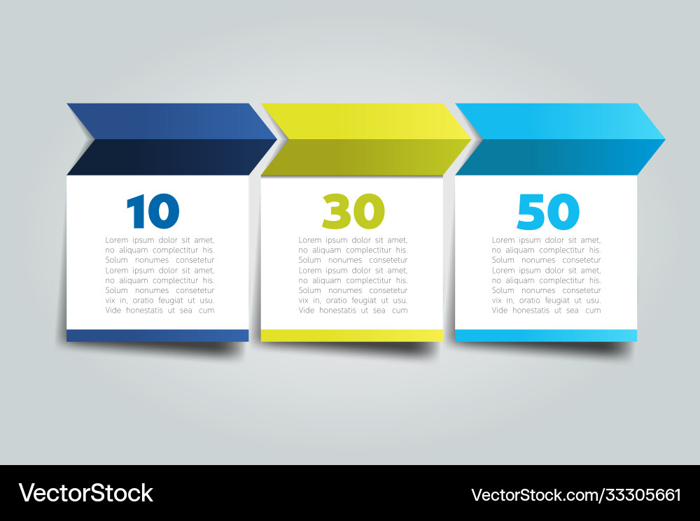 3 steps arrow tutorial chart diagram one two 3 steps arrow tutorial chart diagram one two Vector Image