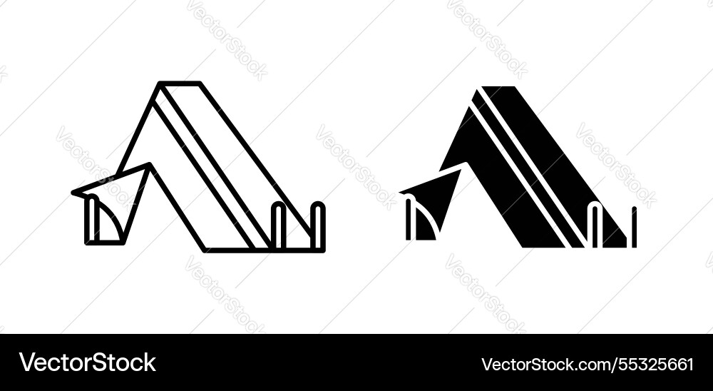 Camping icons pack in black flat and strokes Camping icons pack in black flat and strokes vector image