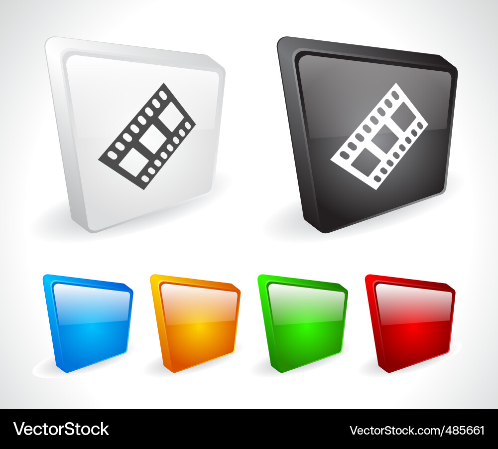 Color 3d buttons for web Vector Image