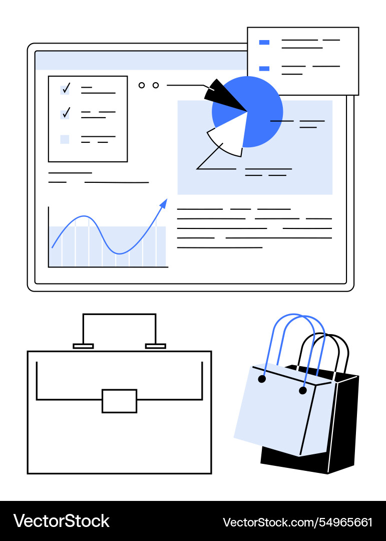 Data analytics dashboard with graphs charts vector image